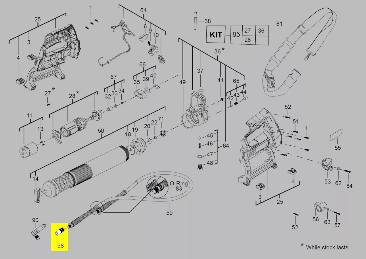raccord tuyau pompe à graisse réf. 4931435664 Milwaukee